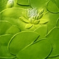 Art Glass Collection:  Green Lotus Pattern Glass Texture Maps