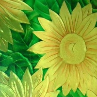 Leaves and Flowers Pattern Decorative Glass Texture Map