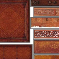 Decorative tiles carved mahogany Home 3D texturing download