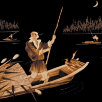 Reed painting of ferry the fishermen 3D post-mapping
